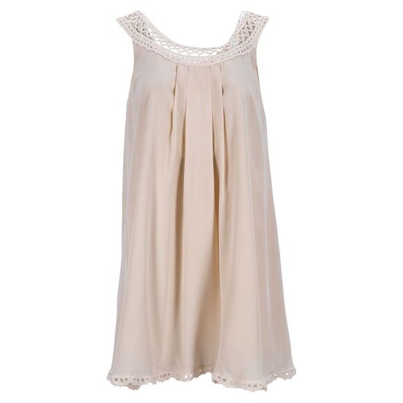 Temperley London Swiss Dot Lace Straps Mini Dress in Ivory Silk